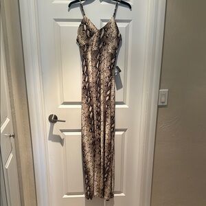 Snakeskin Print Maxi Dress